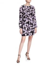 Diane von Furstenberg Joyce Pleated Floral-Print Dress at Neiman Marcus