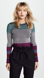 Diane von Furstenberg Long Sleeve Cropped Plaited Pullover at Shopbop