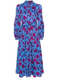 Diane von Furstenberg Lux Leaf Print Long Sleeve Midi Shirtdress at Farfetch