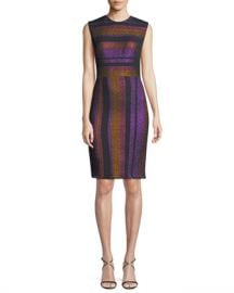 Diane von Furstenberg Metallic-Stripe Sleeveless Sheath Dress at Neiman Marcus