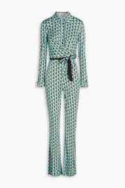 Diane von Furstenberg Michele printed jersey wide leg jumpsuit at The Outnet