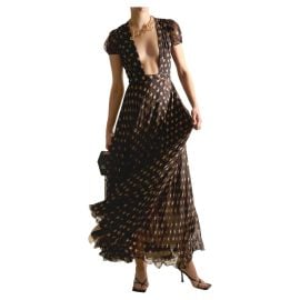 Diane von Furstenberg Plunging gold star print layered dress at 1st Dibs