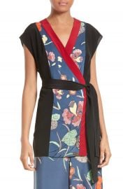 Diane von Furstenberg Print Stretch Silk Wrap Kimono Top at Nordstrom