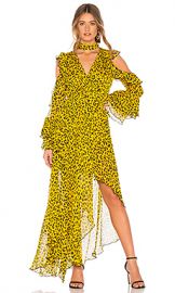 Diane von Furstenberg Ruffle High Low Maxi Dress in Heyford Goldenrod from Revolve com at Revolve