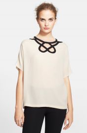 Diane von Furstenberg Short Sleeve Cutout Top at Nordstrom