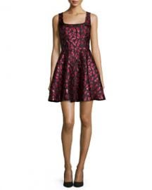 Diane von Furstenberg Sleeveless Minnie Midnight Kiss A-Line Dress OxbloodBlack at Neiman Marcus