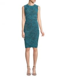 Diane von Furstenberg Sleeveless Ruched Mesh Dress   Neiman at Neiman Marcus