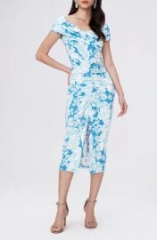 Diane von Furstenberg Stephen Floral Midi Dress in June Bloom Blue at Nordstrom