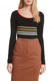 Diane von Furstenberg Stripe Knit Bodysuit at Nordstrom