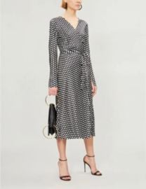 Diane von Furstenberg Tilly Silk satin Wrap Dress in Baker Dot at Selfridges