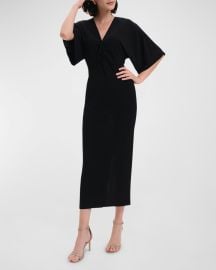 Diane von Furstenberg Valerie Ruched Bodycon Jersey Midi Dress at Neiman Marcus