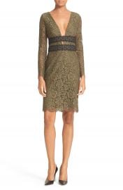 Diane von Furstenberg Viera Double V-Neck Lace Dress at Nordstrom