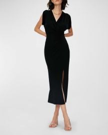 Diane von Furstenberg Williams Pleated Sleeveless Jersey Midi Dress at Neiman Marcus