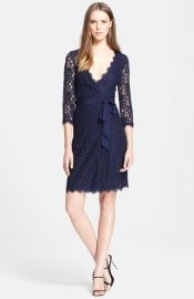 Diane von Furstenberg and39Juliannaand39 Three Quarter Sleeve Lace Wrap Dress at Nordstrom