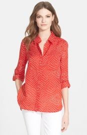 Diane von Furstenberg and39Lorelei Twoand39 Print Cotton andamp Silk Blouse at Nordstrom