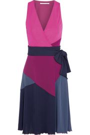 Diane von FurstenbergandnbspandnbspSady color-block jersey-crepe wrap dress at Net A Porter