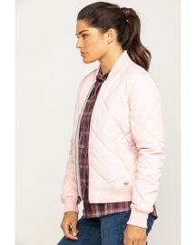 Dickies Quilted Bomber Jacket in Light Pink at Boot Barn