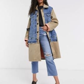 Diesel Denim Mac in Tan at ASOS