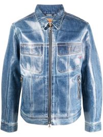 Diesel Denim Print Waxed Jacket at Diesel