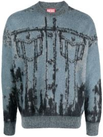 Diesel K-Patmos patterned-intarsia Sweatshirt - at Farfetch