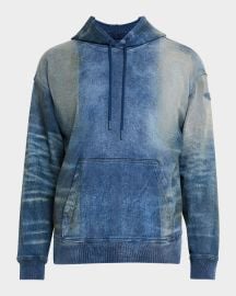 Diesel Menx27s Sun-Bleached Track Denim Sweatshirt at Neiman Marcus