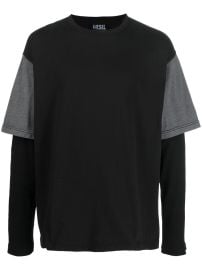 Diesel Panelled long-sleeved T-shirt - at Farfetch