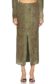 Diesel Zip Front Maxi Skirt in Olive Green FWRD at FWRD