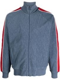 Diesel stripe-sleeve zip-up Sweatshirt Blue at Farfetch