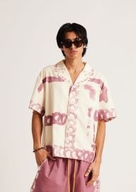Diet Starts Monday Strokes Button Up Shirt - CreamPink Privei at Privei