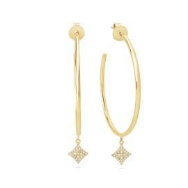 Dilamani Jewelry  Diamond 4 Point Star Hoop Earring at Dilamani