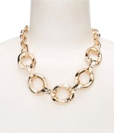 Dillard\'s Wobbly Metal Large Oval Link Frontal Statement Collar Necklace at Dillards