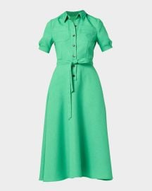 Dillon Tie-Waist Woven Midi Shirtdress at Neiman Marcus