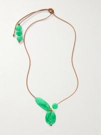 Dinosaur Designs Rock Cluster leather resin and gold tone necklace at Net a Porter
