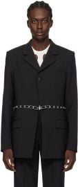 Dion Lee Black Chain Link Blazer at ssense