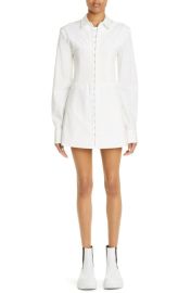 Dion Lee Corset Inset Cotton Poplin Mini Shirtdress at Nordstrom