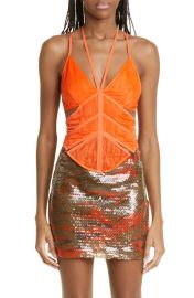 Dion Lee Cross Strap Camoflauge Lace Corset at Nordstrom