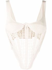 Dion Lee Cut out detail bustier top at Farfetch