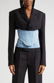 Dion Lee Float Mixed Media Crop Corset Blazer at Nordstrom