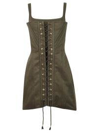 Dion Lee Laced Utility Corset Dress in Moss at The Webster