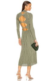 Dion Lee Natural Stripe Rib Long Sleeve Dress in Pistachio  Forest  FWRD at Forward