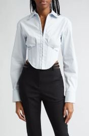 Dion Lee Tuxedo Long Sleeve Corset Shirt at Nordstrom