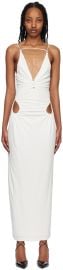 Dion Lee White Rivet Pierced Midi Dress SSENSE at Ssense