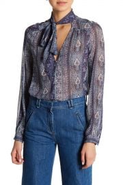 Dion Paisley Silk Necktie Blouse at Nordstrom Rack