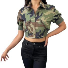 Dior Jackets amp Coats Christian Dior Vintage Logo Cropped Jacket 38 Green Camouflage Cotton 2134 Poshmark at Poshmark