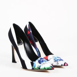 Dior Shoes Christian Dior Multicolor Stripe Floral Pumps Poshmark at Poshmark