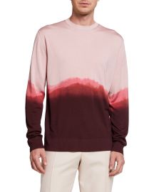 Dip-Dye Silk Crewneck Sweater by Alexander McQueen at Neiman Marcus