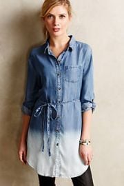 Dip-Dyed Chambray Tunic at Anthropologie