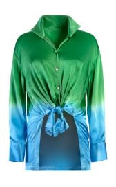 Dip-Dyed Silk Tie-Front Shirt By Alejandra Alonso Rojas at Moda Operandi