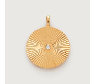 Disco Round Diamond Pendant in 18ct Gold Vermeil on Sterling Silver and Diamond  Jewellery by at Monica Vinader