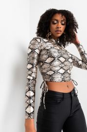 Disco Snake Side Tie Crop Top at Akira